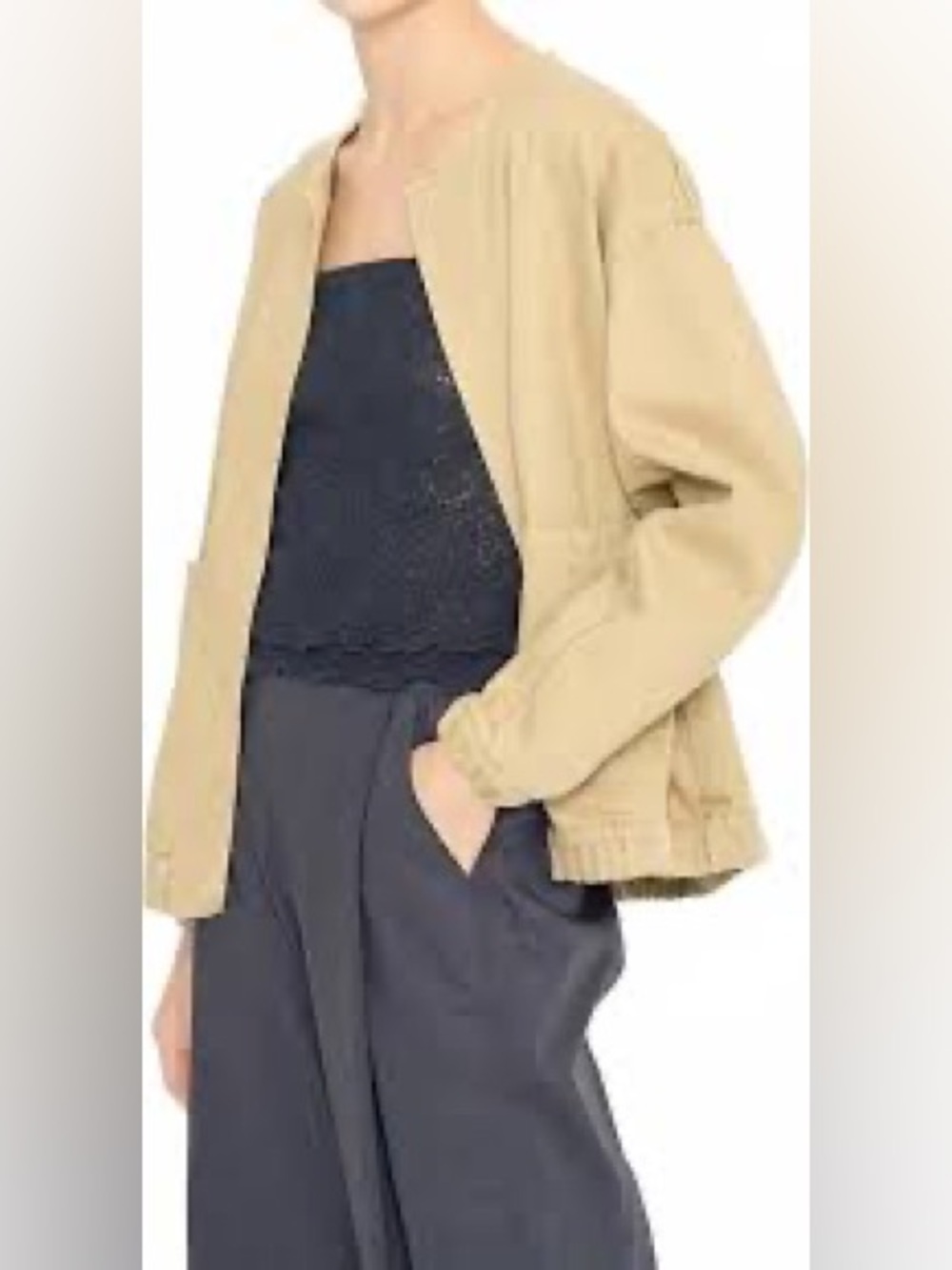 Grade & Gather Placket Denim Jacket in Twig